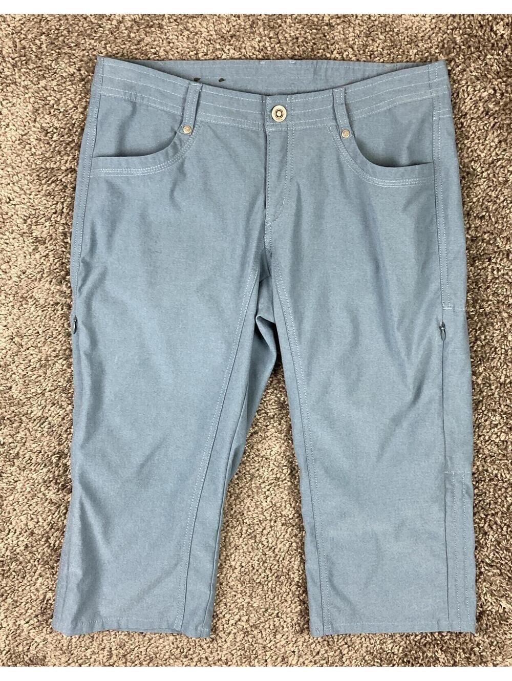 Kuhl Trekr Kapri Womens Seaport Blue Hiking Pants Capri 19" Inseam Stretch Sz 8